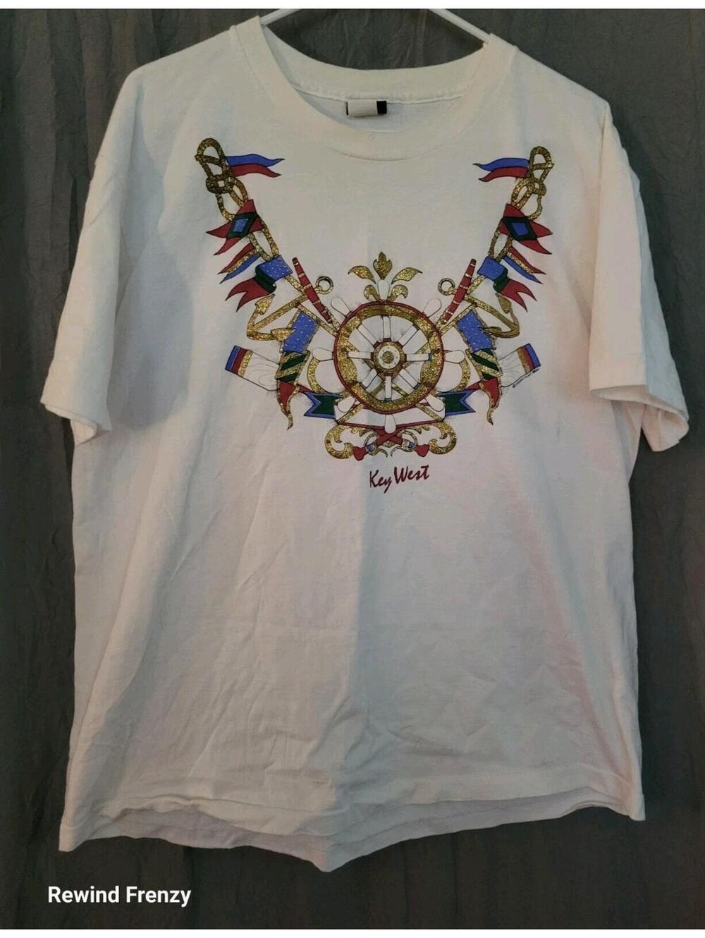 Vintage 1994 Diamond Dust Ship Steer Cruise Graphic T Shirt XL Single Stitch